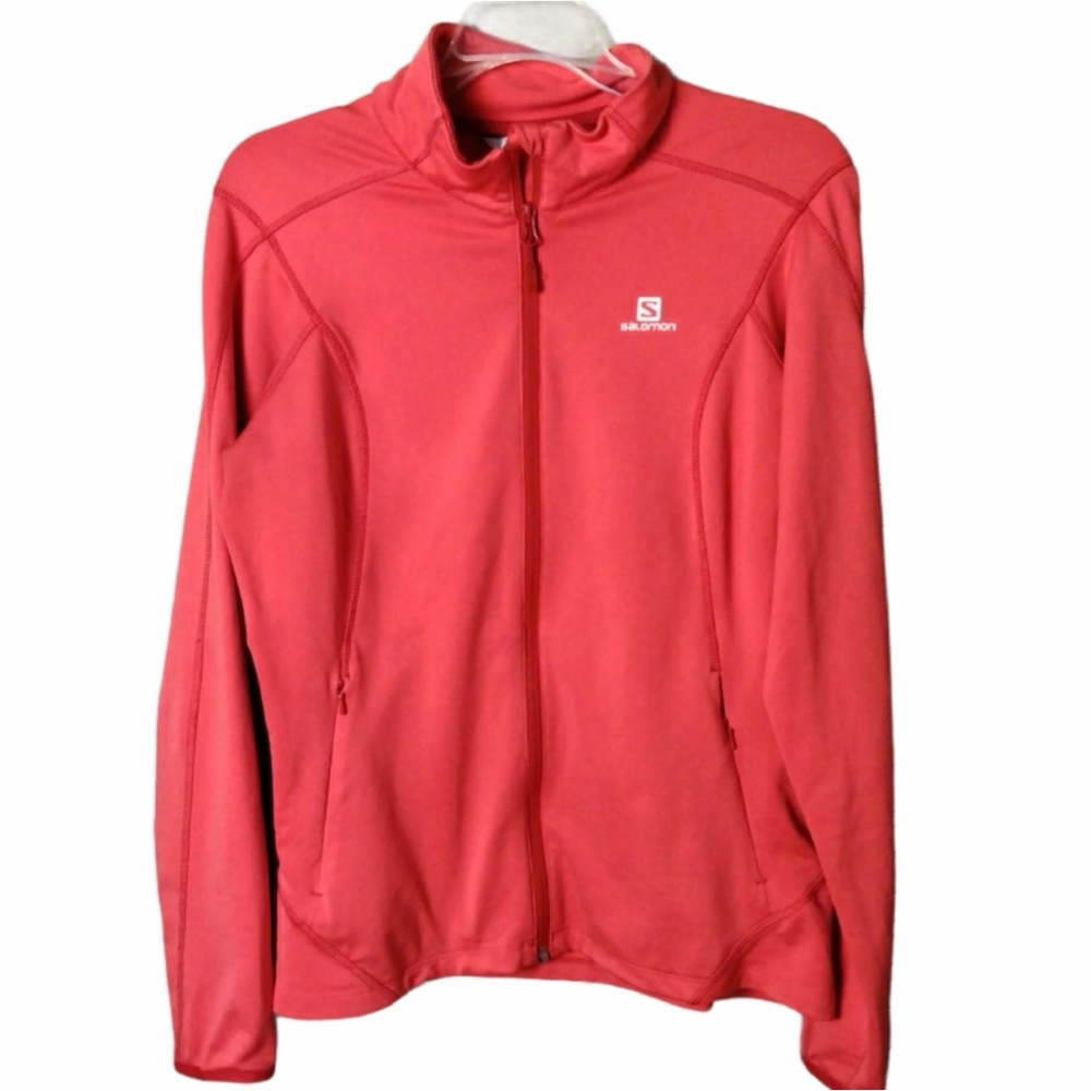 Salomon Full Zip Up Jacket Pink Salmon Actitherm Large